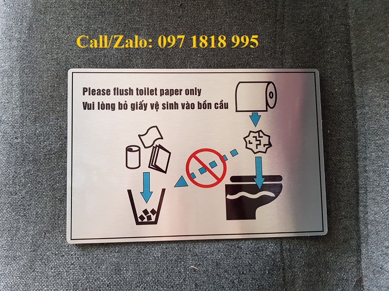 Biển giữ vệ sinh chung trong nhà vệ sinh,toilet
